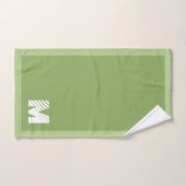 Elegant Custom Sage Green Monogram  Bad Handdoek (Handdoek)