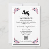 Elegant Custom Save the Date QR Invitation Kaart (Voorkant)