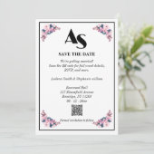 Elegant Custom Save the Date QR Invitation Kaart (Staand voorkant)