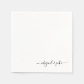 Elegant Custom Script Couple Names Wedding Napkins Servet (Voorkant)