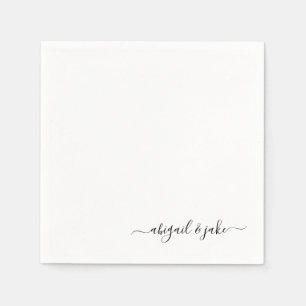 Elegant Custom Script Couple Names Wedding Napkins Servet