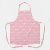 Elegant Custom script roze wit chic patroon Schort (Voorkant)
