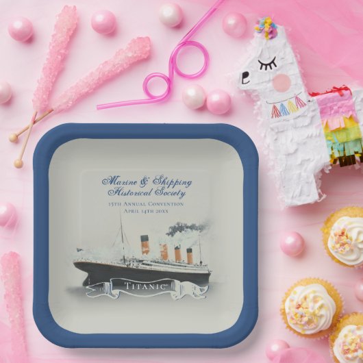 Elegant Custom Script Titanic Papieren Bordje (Feest)