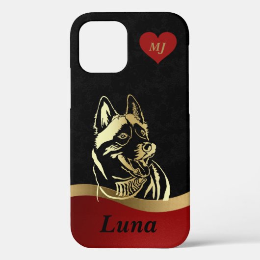 Elegant Custom Siberische Husky Lovers iPhone Case (Achterkant)