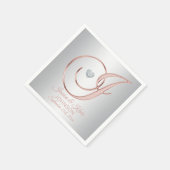 Elegant Custom Silver Grey Roos Gold Wedding Napki Servet (Hoek)