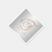 Elegant Custom Silver Grey Roos Gold Wedding Napki Servet (Hoek)