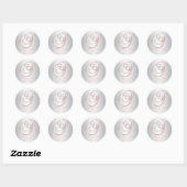 Elegant Custom Silver Grey Roos Gold Wedding Ronde Sticker (Vel)