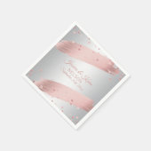 Elegant Custom Silver Grey Roos Gold Wedding Servet (Hoek)