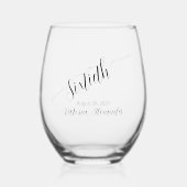 Elegant Custom Sixtieth Birthday Calligraphy Wijnglas Zonder Voet (Voorkant)