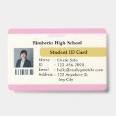 Elegant Custom Student ID Card Design Badge (Voorkant)