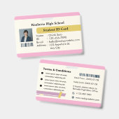 Elegant Custom Student ID Card Design Badge (Voor- en achterkant)