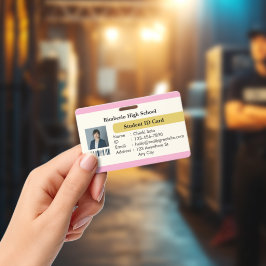 Elegant Custom Student ID Card Design Badge