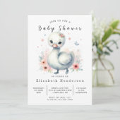 Elegant Custom Swan Baby shower Kaart (Staand voorkant)
