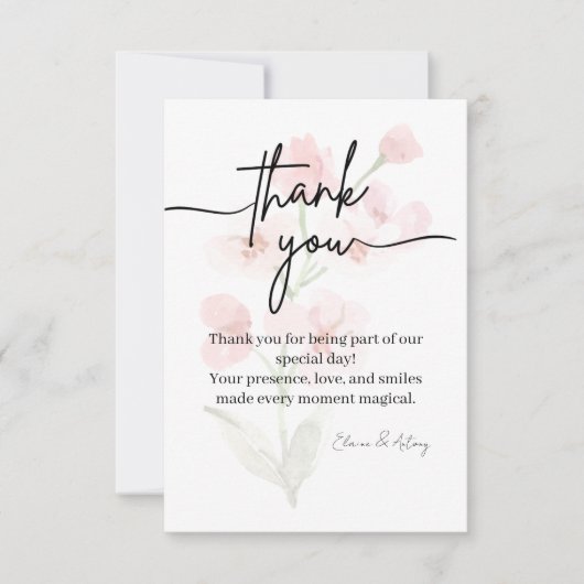 Elegant Custom Thank You Card Bedankkaart (Voorkant)