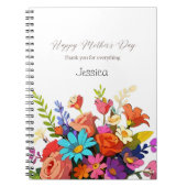 Elegant Custom Vibrant Bloemen Spiraalvormig Notit Notitieboek (Voorkant)