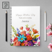 Elegant Custom Vibrant Bloemen Spiraalvormig Notit Notitieboek