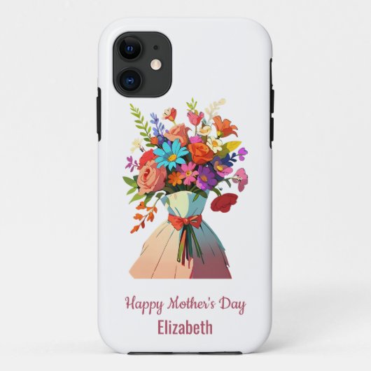 Elegant Custom Vibrant Boeket Moederdag Wit Case-Mate iPhone Case (Achterkant)