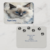 Elegant Custom Visitekaartje voor Ragdoll Cattery (Voorkant / Achterkant)
