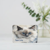Elegant Custom Visitekaartje voor Ragdoll Cattery (Staand voorkant)