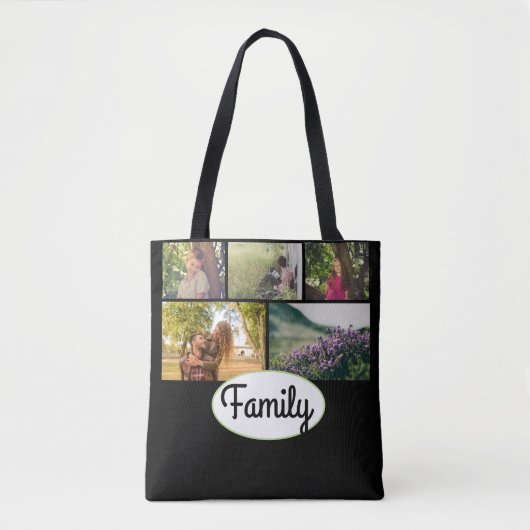 Elegant Custom Voeg je eigen familie fotocollage t Tote Bag (Voorkant)