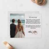 Elegant Custom Wedding Dank u kaart met bloemen Notitiekaartje (Voorkant / Achterkant in situ)