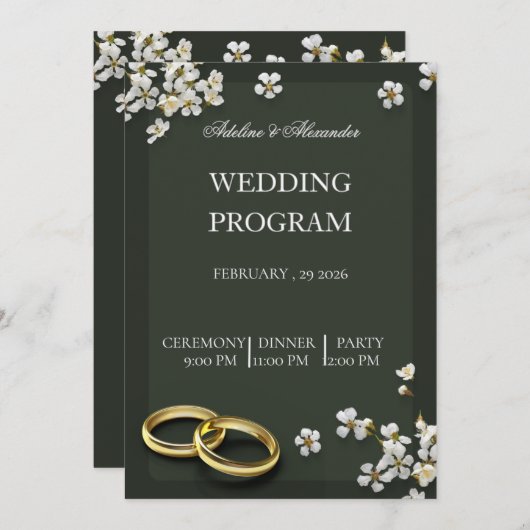 Elegant Custom Wedding Invitation (Voorkant / Achterkant)