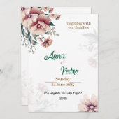 Elegant Custom Wedding Invitation Kaart (Voorkant / Achterkant)