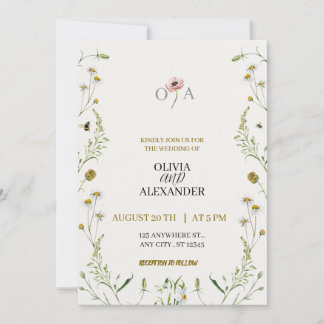 Elegant Custom Wedding Invitation Kaart