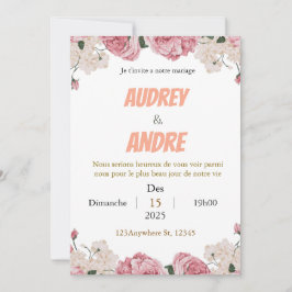 Elegant Custom Wedding Invitation Kaart