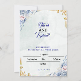Elegant Custom Wedding Invitation Kaart