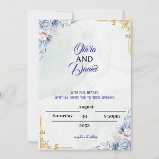 Elegant Custom Wedding Invitation Kaart