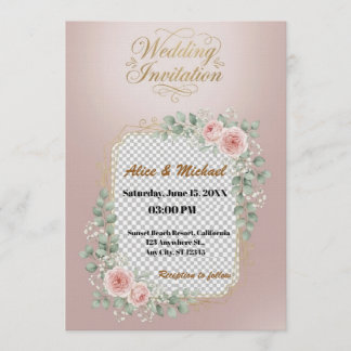 Elegant Custom Wedding Invitation – Minimalist Kaart