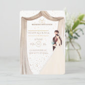 Elegant Custom Wedding Invitation - Romantic Bride Kaart (Staand voorkant)