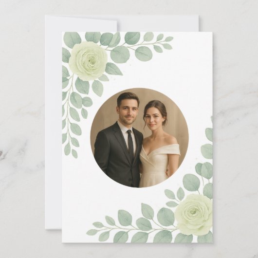 Elegant Custom Wedding Invitation with Accents Kaart (Voorkant)