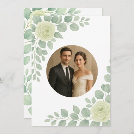 Elegant Custom Wedding Invitation with Accents Kaart (Voorkant / Achterkant)