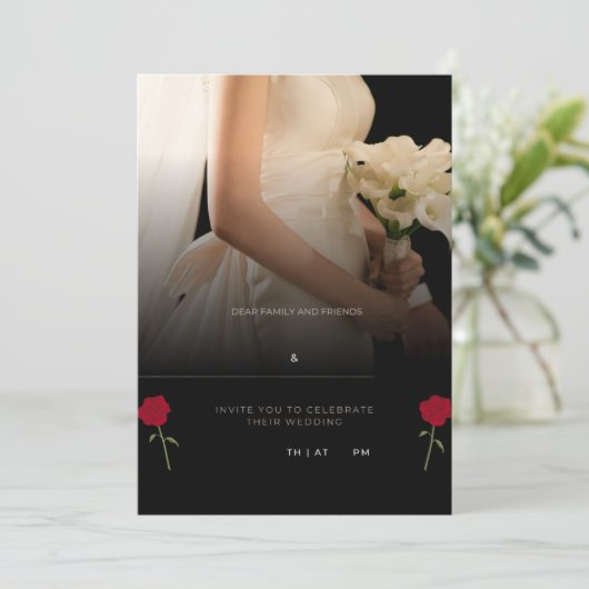 Elegant Custom Wedding Invitations  Kaart (Staand voorkant)