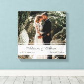 Elegant Custom Wedding Jubileum Foto Canvas Afdruk (Insitu (Houten vloer))