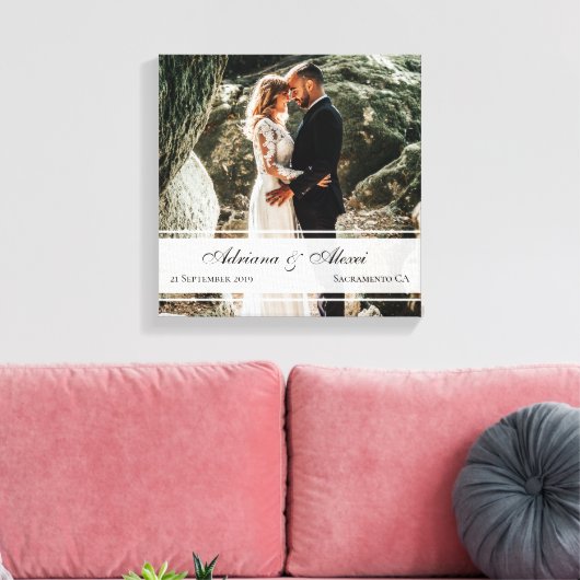 Elegant Custom Wedding Jubileum Foto Canvas Afdruk (Insitu (Woonkamer))