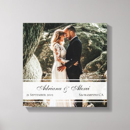 Elegant Custom Wedding Jubileum Foto Canvas Afdruk (Voorkant)