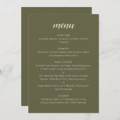 Elegant Custom Wedding Menu Template Olive Moss (Voorkant / Achterkant)