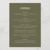 Elegant Custom Wedding Menu Template Olive Moss (Voorkant)