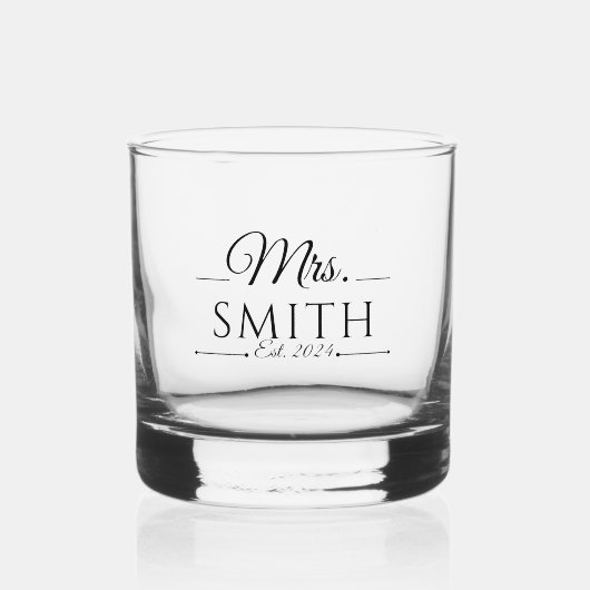 Elegant Custom Wedding Name Whiskey Glas (Voorkant)