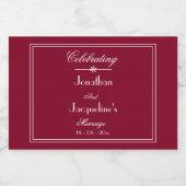 Elegant Custom Wedding Names Burgundy Mini Likeurfles Etiket (Enkel label)