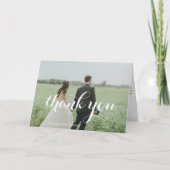 Elegant Custom Wedding Photo Hartelijk dank Bedankkaart (Voorkant)