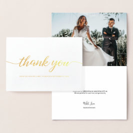 Elegant Custom Wedding Photo Script bedankt Folie Kaarten