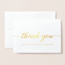 Elegant Custom Wedding Photo Script bedankt Folie Kaarten