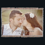 Elegant Custom Wedding Photo Throw Blanket Deken<br><div class="desc">De kleur van de tekst is donkerbruin. Als u de tekstkleur wilt wijzigen, klikt u op de knop "Aanpassen". U zult zien er dubbele tekstgebieden (toe te schrijven aan het witte shadowing) zijn. Klik de tekstgebieden op bovenkant om de kleur uit te geven. Vervang het afbeelding van de sjabloon door...</div>