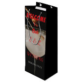 Elegant Custom Wedding Wine Invitation Gift Bag Wijn Cadeautas (Achterkant Gekanteld)