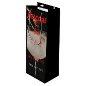 Elegant Custom Wedding Wine Invitation Gift Bag Wijn Cadeautas (Voorkant Gekanteld)