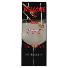 Elegant Custom Wedding Wine Invitation Gift Bag Wijn Cadeautas